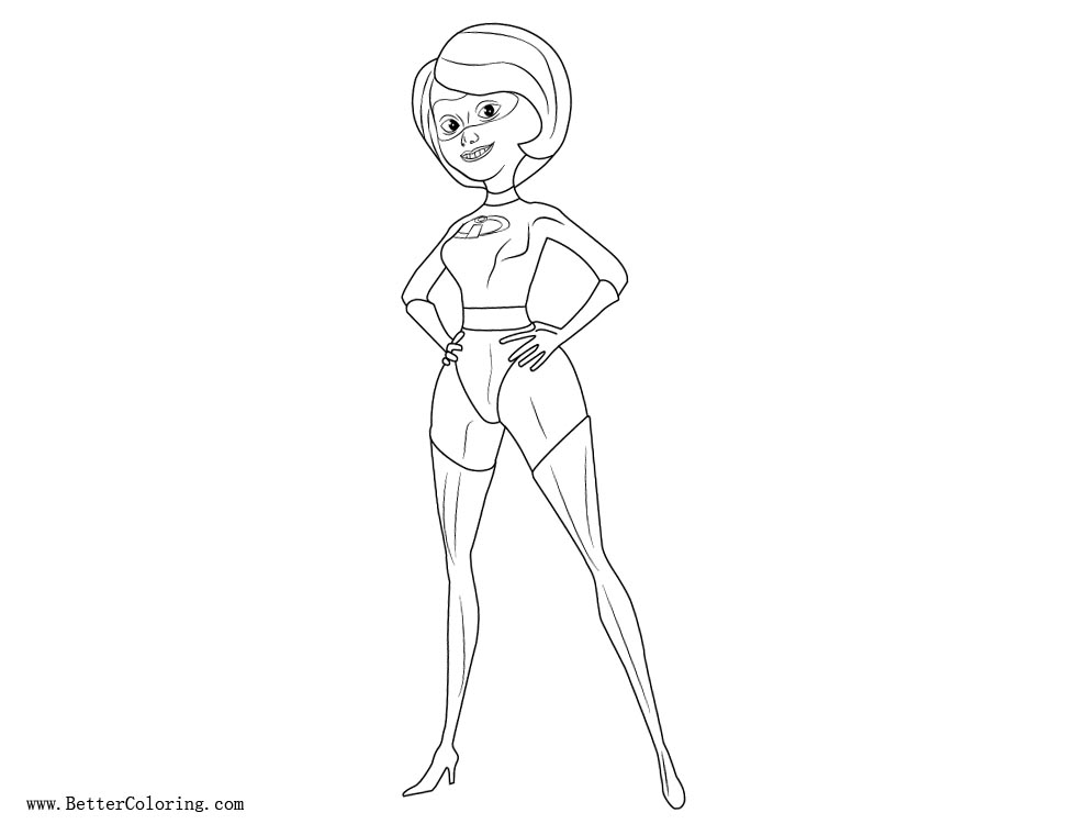 Incredibles Coloring Pages Elastigirl - Free Printable Coloring Pages