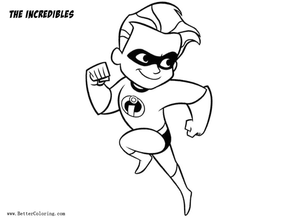 Free Incredibles Coloring Pages Jumping printable