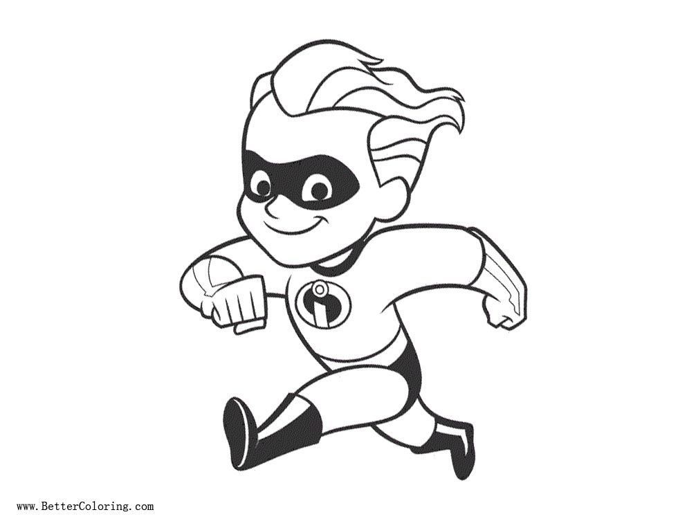 Free Incredibles Coloring Pages Running printable