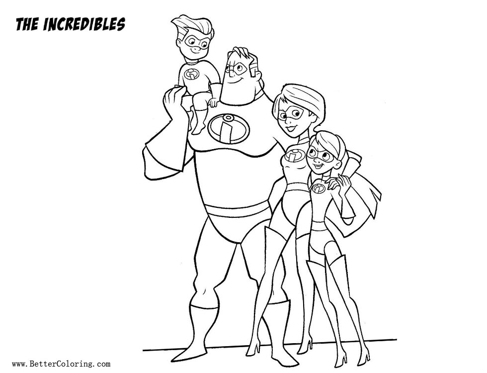 Free Incredibles Family Coloring Pages printable