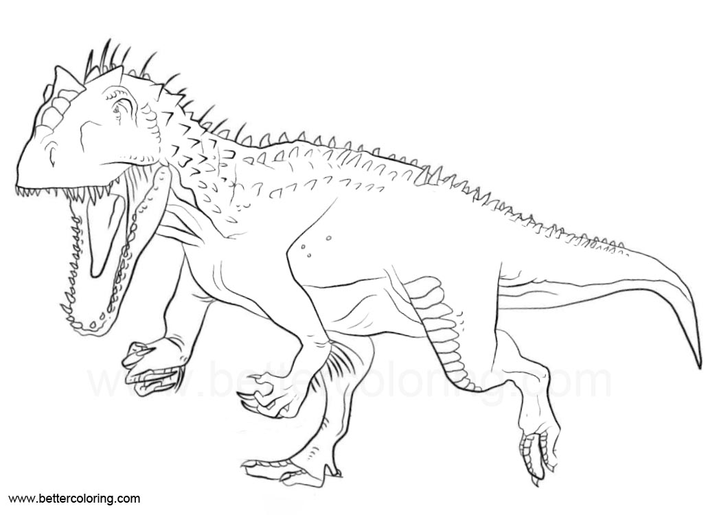 Indoraptor Coloring Pages from Jurassic World - Free Printable Coloring