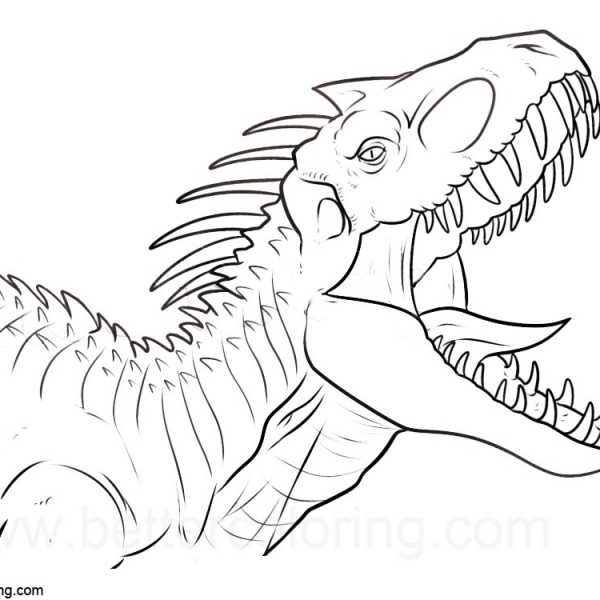 Jurassic World Indoraptor Coloring Pages Clipart  Free Printable
