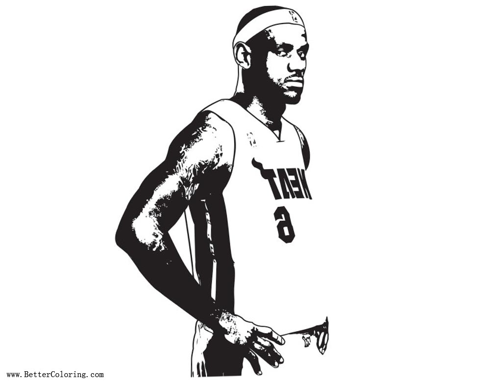 Lebron James Coloring Pages from Miami Heat Free Printable Coloring Pages