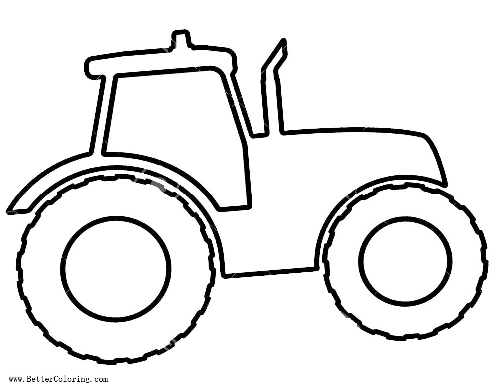 Free Line Art of Tractor Coloring Pages printable