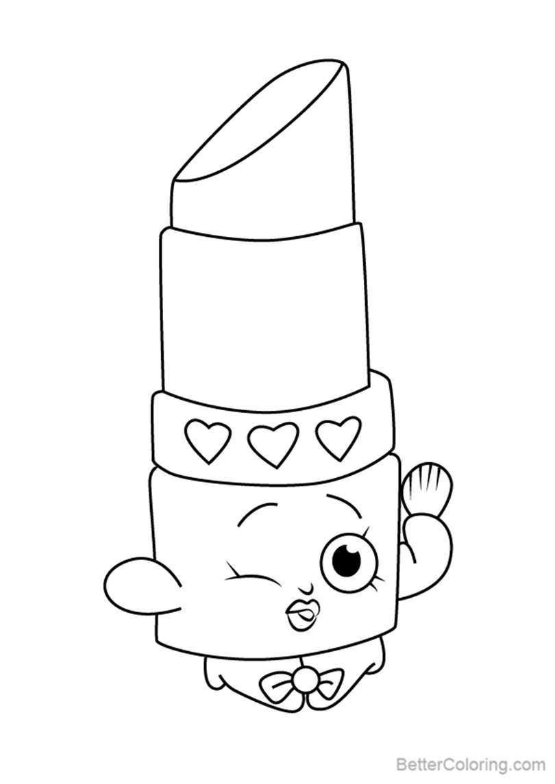 Free Lippy Lips from Shopkins Coloring Pages printable