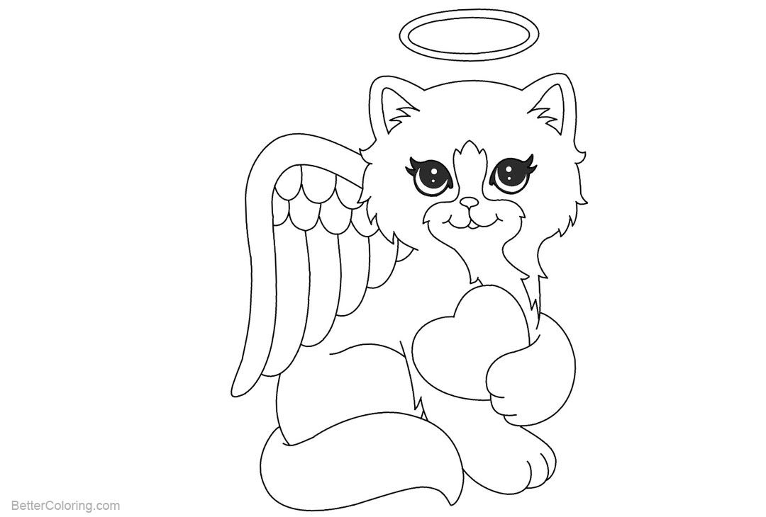 Angel Cat Coloring Pages