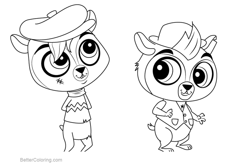 Free Littlest Pet Shop Coloring Pages Dodger and Twist printable