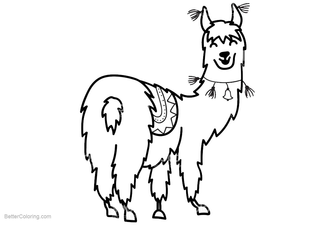 Llama Coloring Pages Cute South America Animal - Free Printable