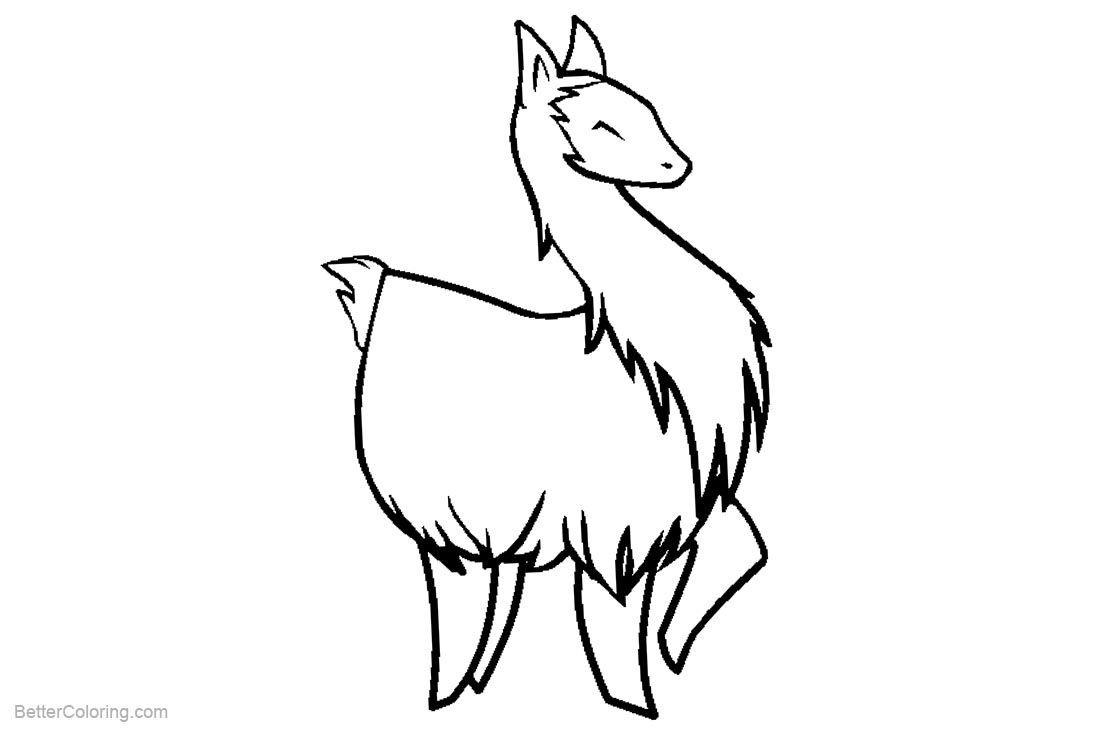 Free Llama Coloring Pages SPARKLE LLAMA lineart by Dragoniangirl printable