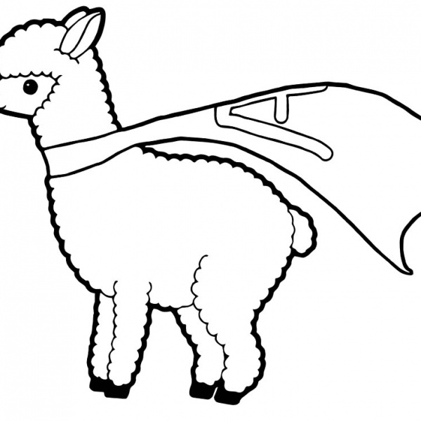 llama coloring pages badge no prob free printable coloring pages