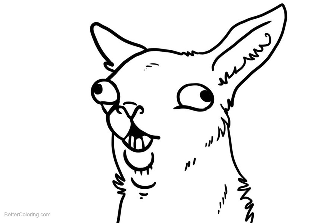 Llama Coloring Pages By Random Llamas Free Printable Coloring Pages