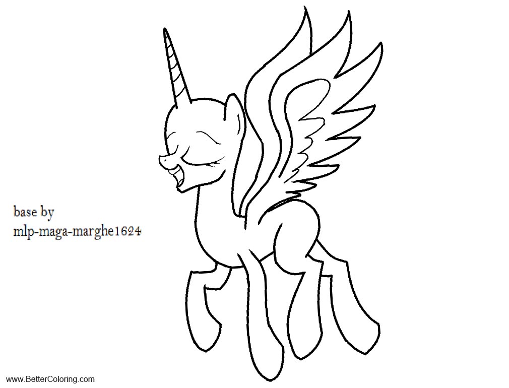 Mlp Alicorn Coloring Pages Base by honeyheartbases - Free ...