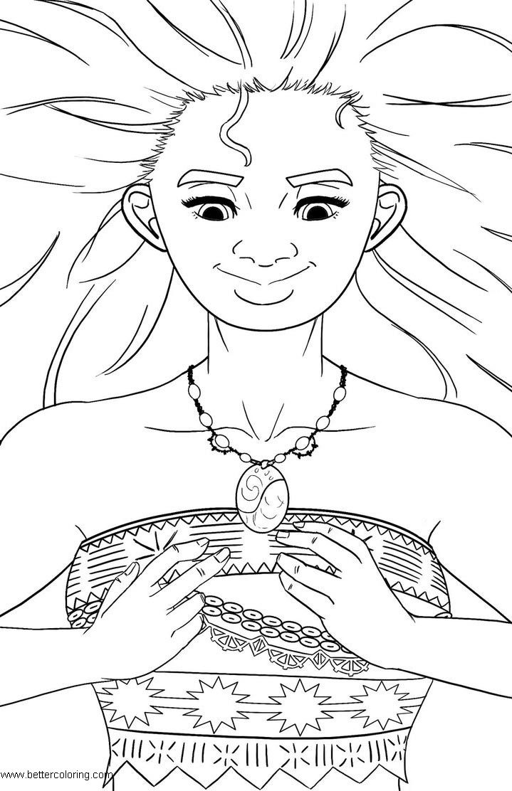 Free Moana Coloring Pages Lineart by KenjiKinamoto printable