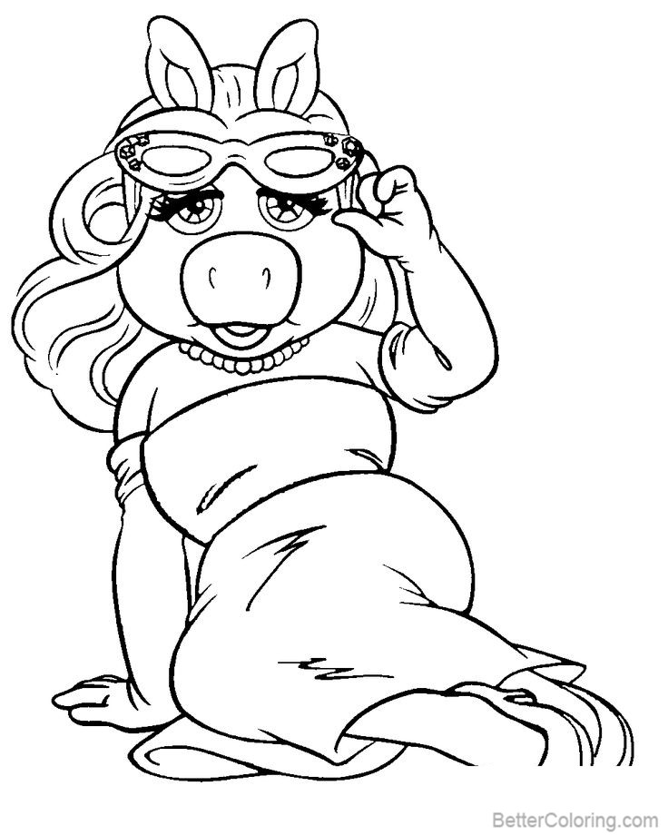 Free Muppet Babies Coloring Pages Mrs Piggy printable