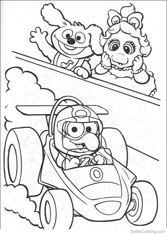 Free Muppet Babies Coloring Pages Racing printable