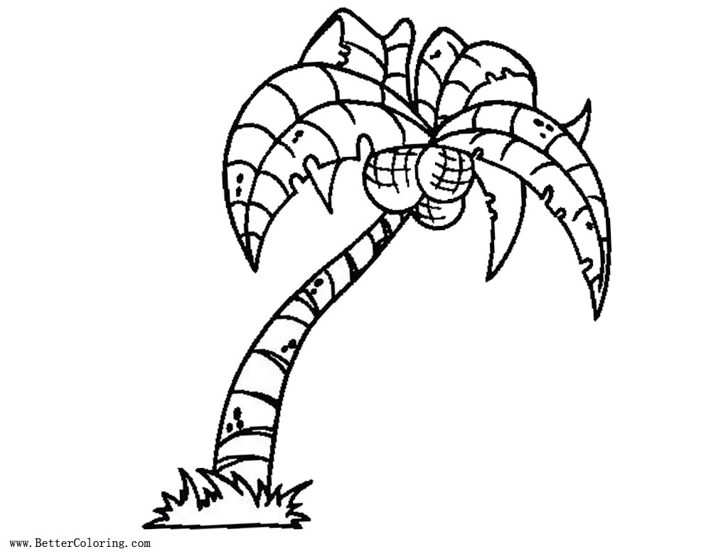 Free Nature Palm Tree Coloring Pages printable