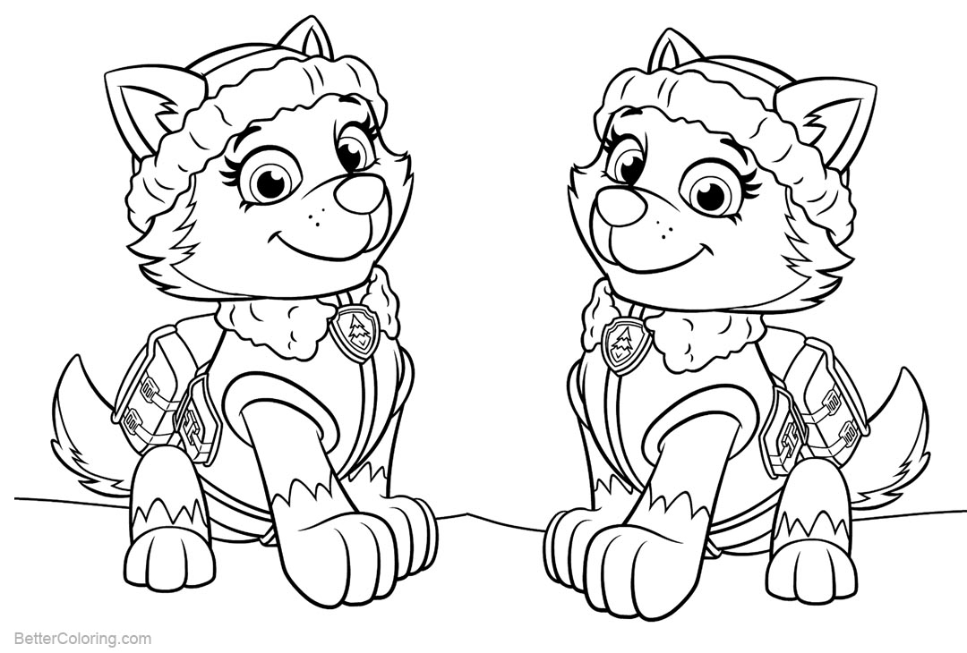 PAW Patrol Coloring Pages Everest Free Printable