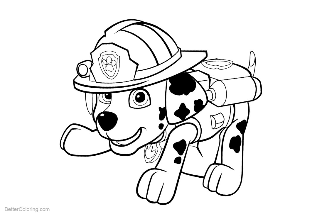  PAW  Patrol  Coloring  Pages  Marshall  Free Printable 