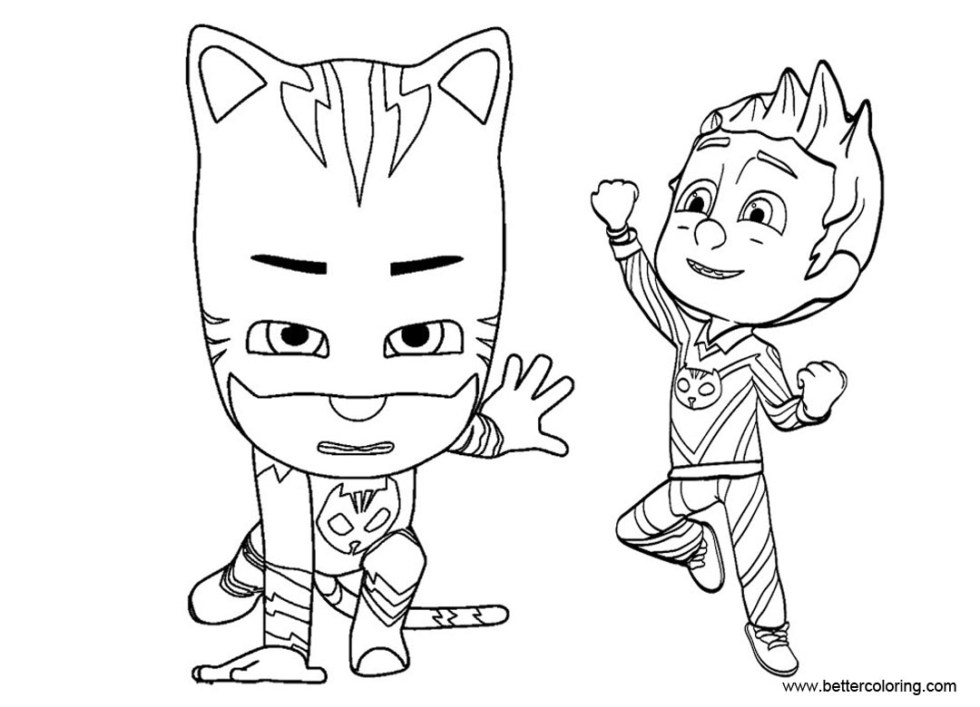 PJ Masks Catboy Coloring Pages Connor Transforms Into Catboy - Free