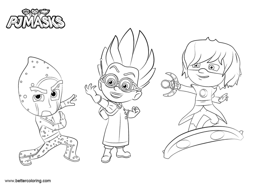 Pj Masks Coloring Pages Luna Girl Romeo And Night Ninja Free