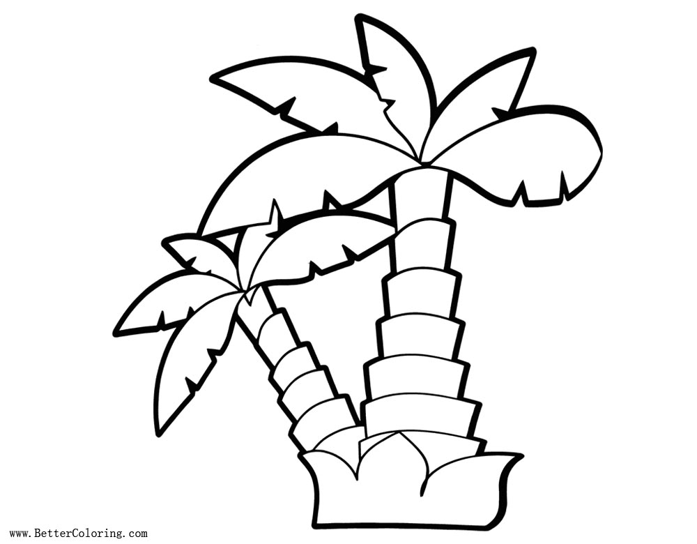 Free Palm Tree Coloring Pages Clipart printable