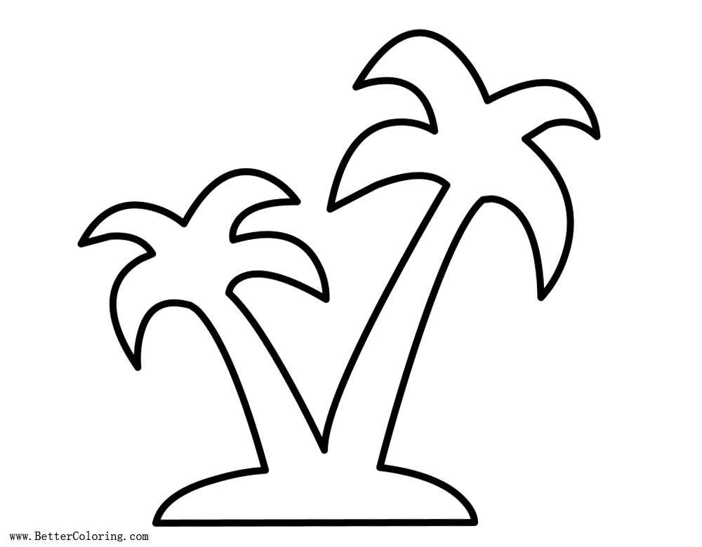 Free Palm Tree Coloring Pages Outlined printable