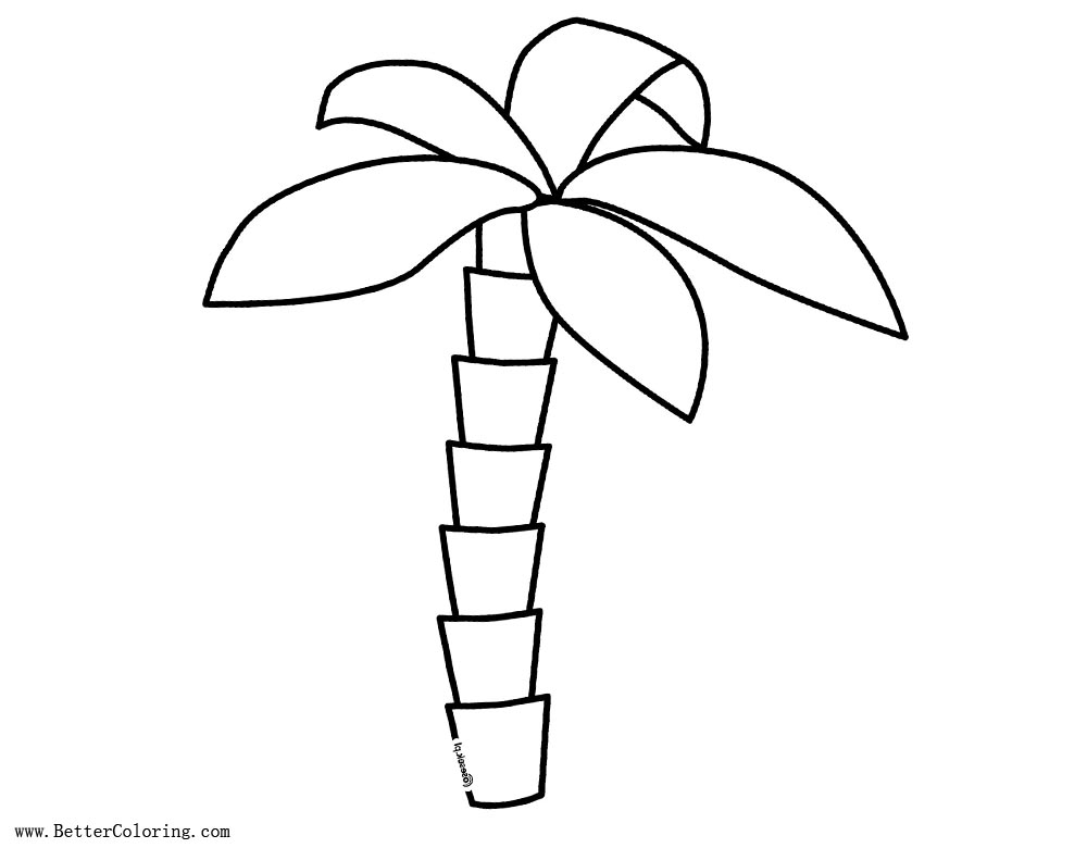 Palm Tree Coloring Pages Simple Drawing - Free Printable Coloring Pages