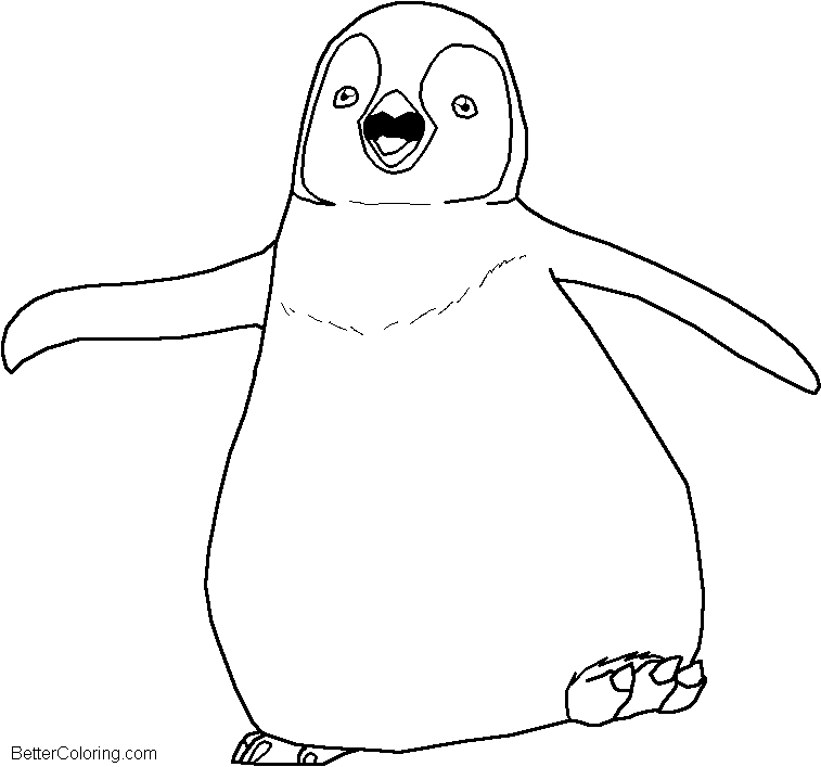 Free Penguin Coloring Pages Lineart by Xbox-DS-Gameboy printable