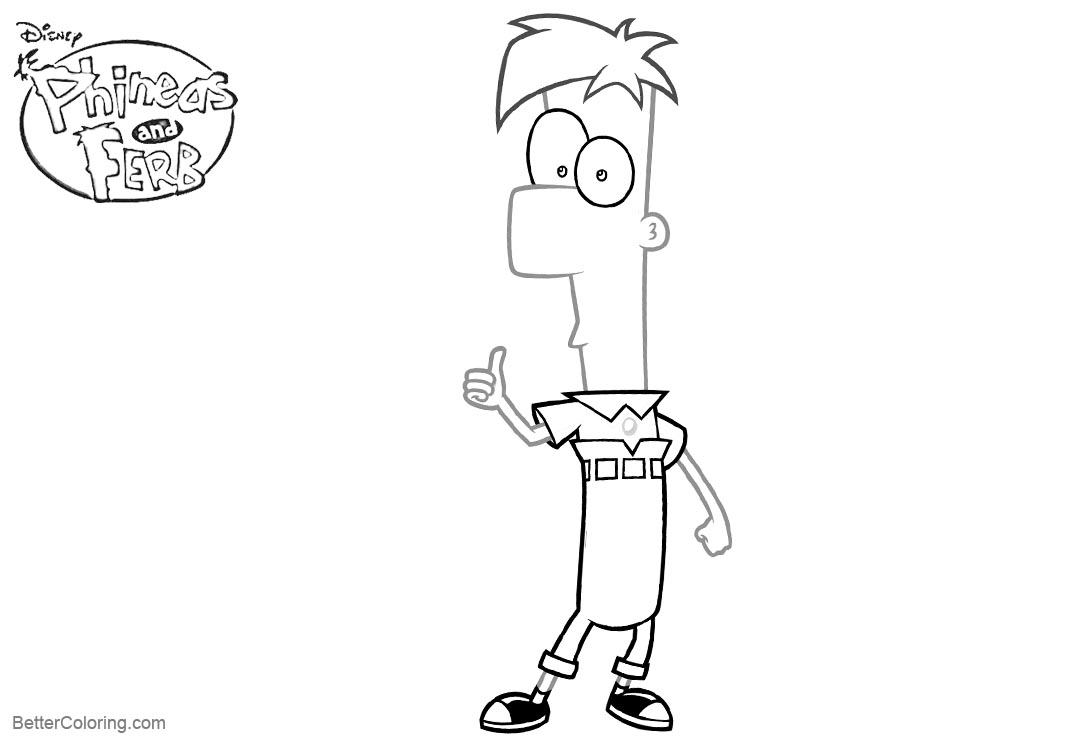 Free Phineas and Ferb Character Coloring Pages printable