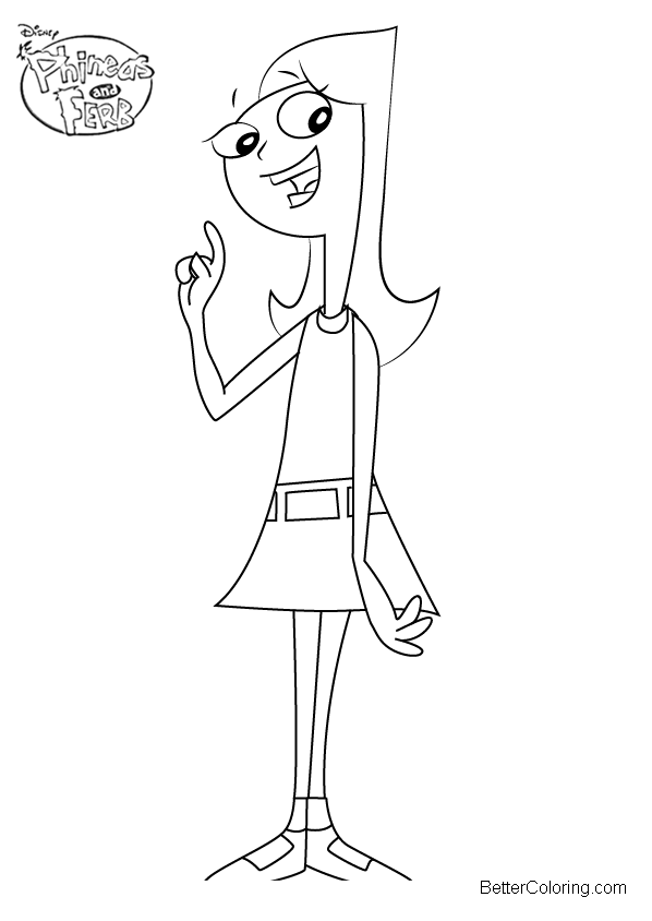 Free Phineas and Ferb Coloring Pages Candace Flynn printable