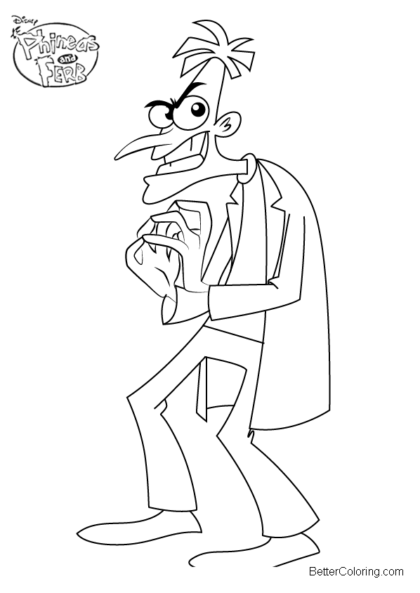 Free Phineas and Ferb Coloring Pages Dr. Doofenshmirtz printable