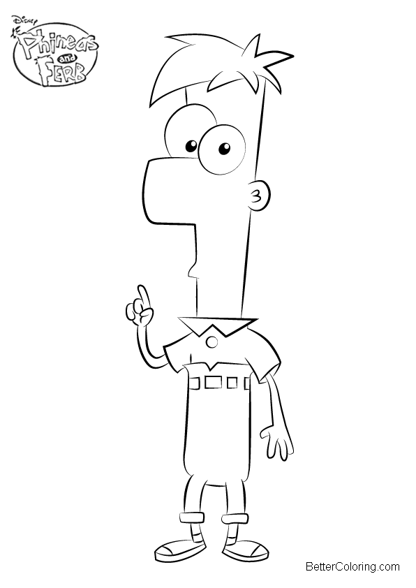 Free Phineas and Ferb Coloring Pages Ferb Fletcher printable