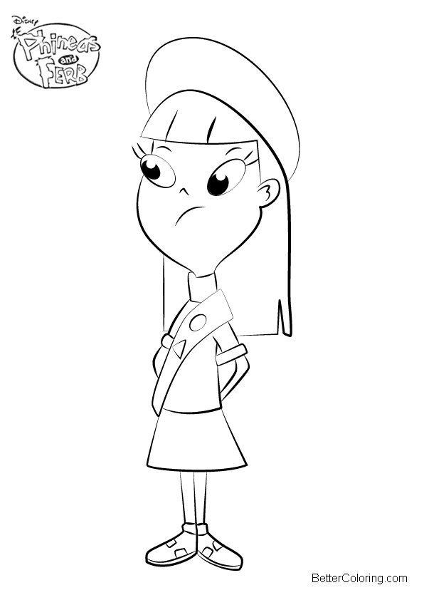 Free Phineas and Ferb Coloring Pages Ginger Hirano printable