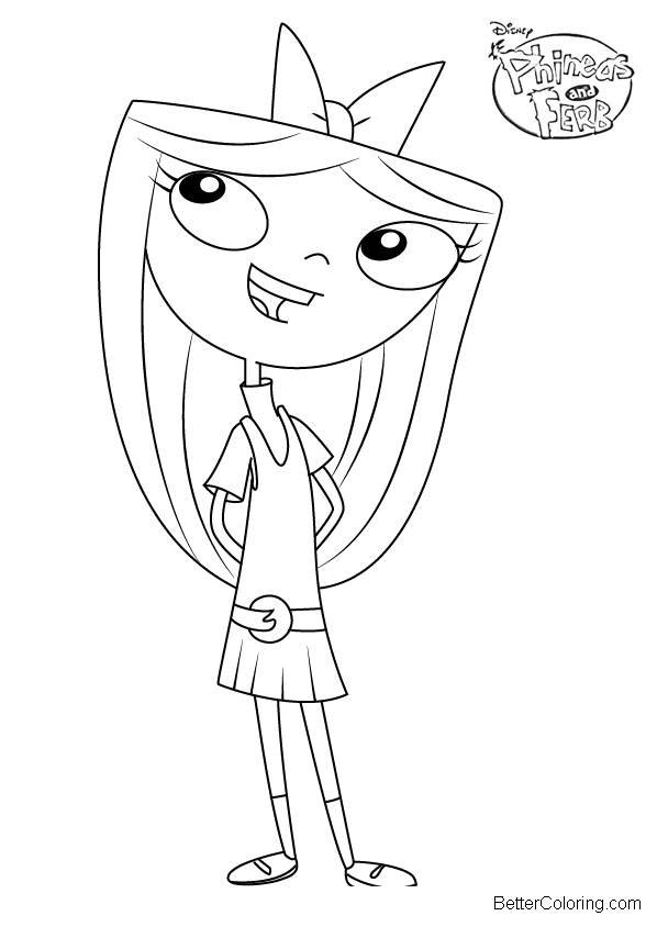 Free Phineas and Ferb Coloring Pages Isabella Garcia-Shapiro printable