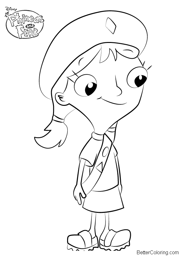 Free Phineas and Ferb Coloring Pages Katie printable