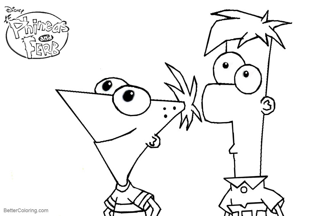Free Phineas and Ferb Coloring Pages Lineart printable