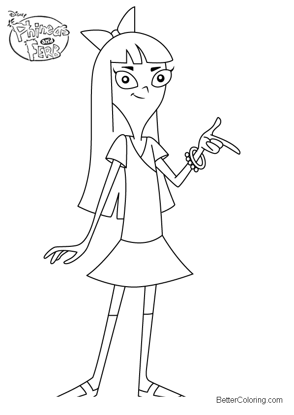 Free Phineas and Ferb Coloring Pages Stacy Hirano printable