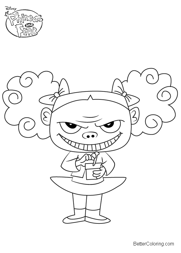 Free Phineas and Ferb Coloring Pages Suzy Johnson printable