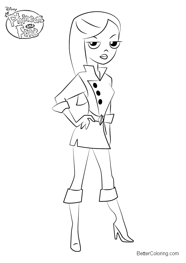 Free Phineas and Ferb Coloring Pages Vanessa Doofenshmirtz printable