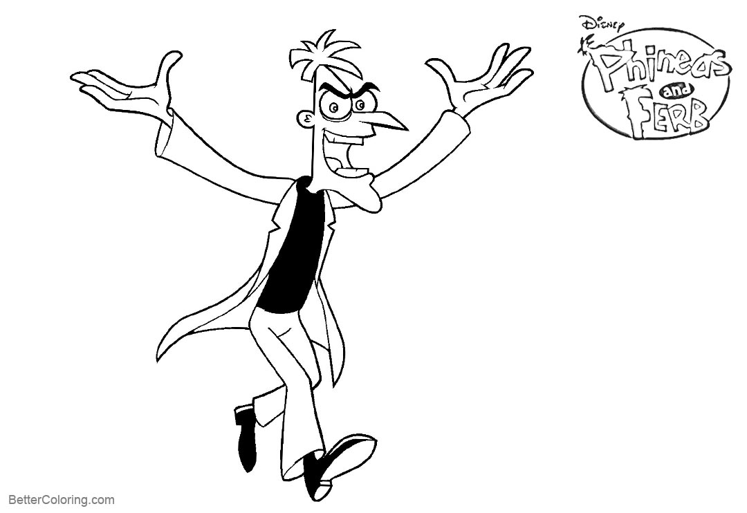 Free Phineas and Ferb Doofenshmirtz Coloring Pages printable