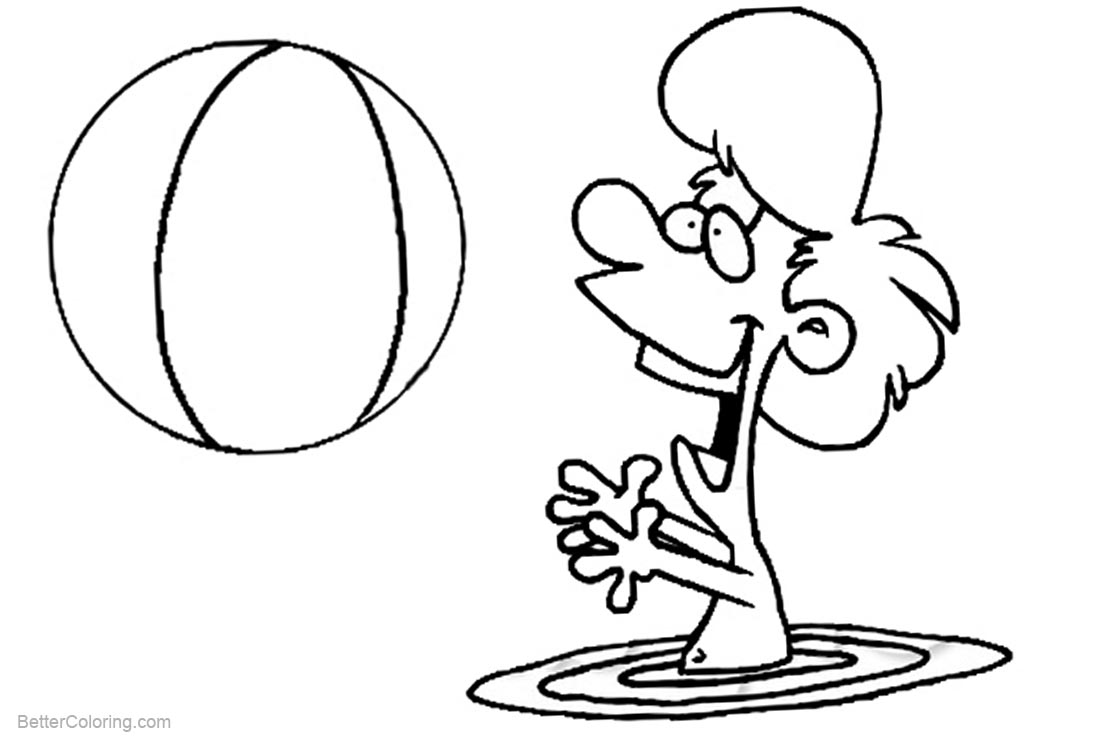 Free Playing Beach Ball Coloring Pages printable