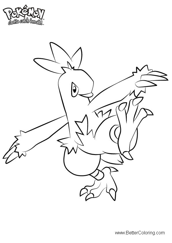 Free Pokemon Coloring Pages Combusken printable