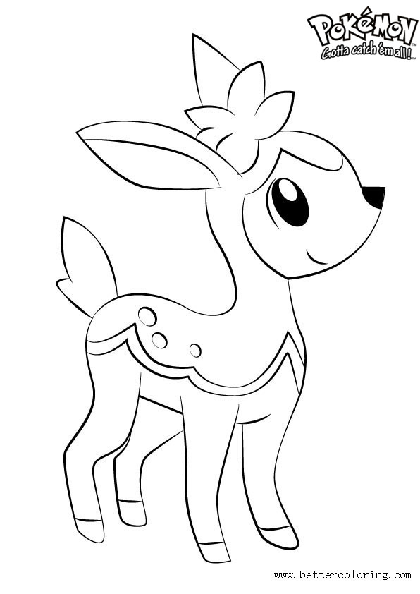 Free Pokemon Coloring Pages Deerling printable