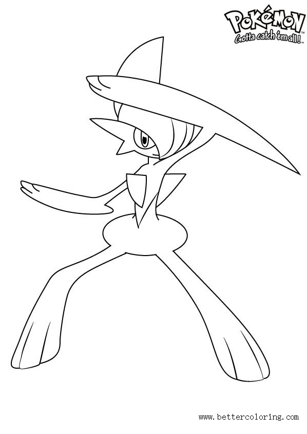 Free Pokemon Coloring Pages Gallade printable