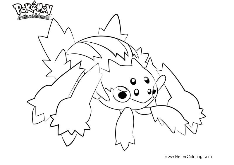 Pokemon Coloring Pages Galvantula - Free Printable Coloring Pages