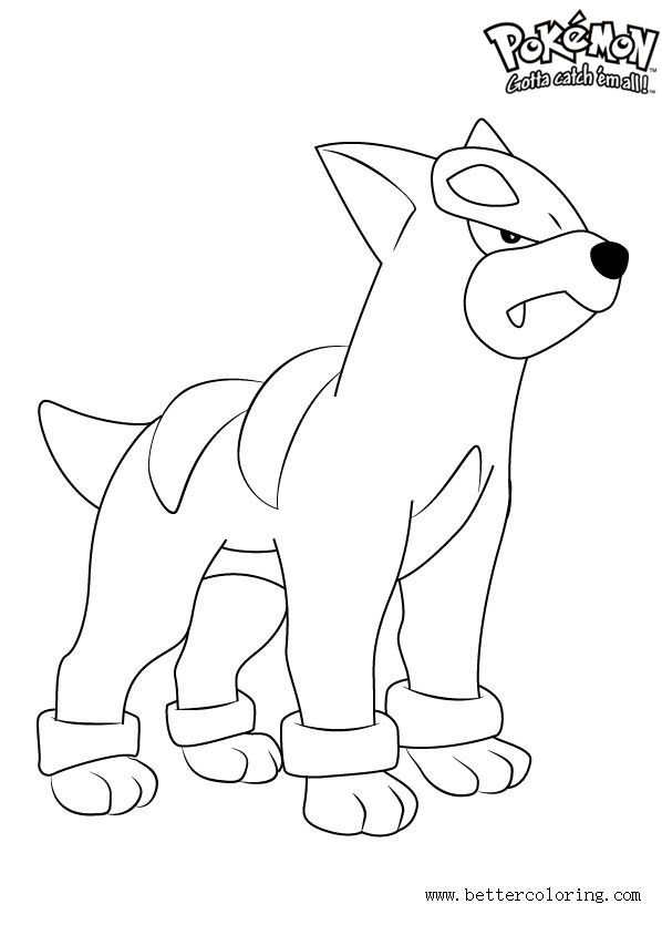 Free Pokemon Coloring Pages Houndour printable