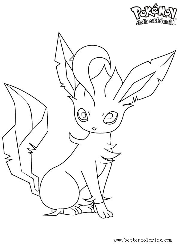 Pokemon Leafeon Coloring Pages Coloring Pages