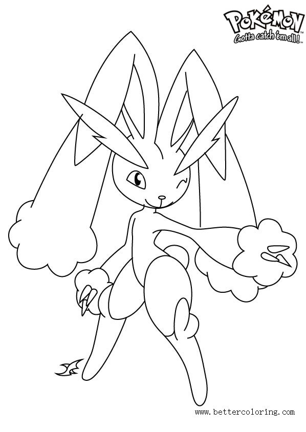 Free Pokemon Coloring Pages Lopunny printable