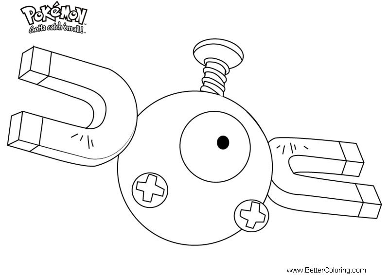 Free Pokemon Coloring Pages Magnemite printable