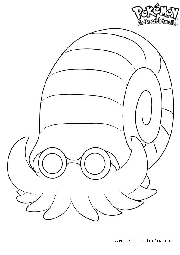 Free Pokemon Coloring Pages Omanyte printable